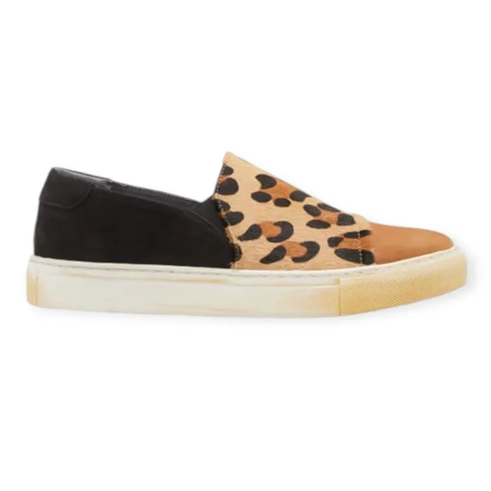 NIB Chocolat Blu MOVE size 9.5 Leopard Calf-Hair‎ Slip-On Sneaker mobwife boho